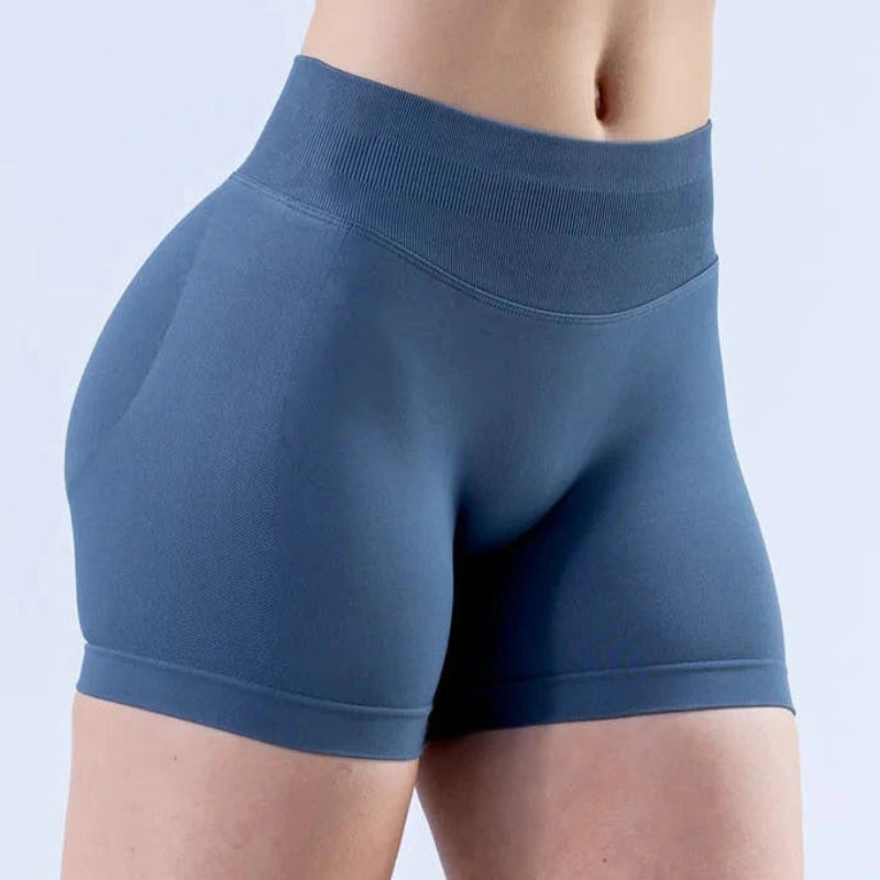 BD WEAR women’s high-waisted Blue Grey athletic shorts 