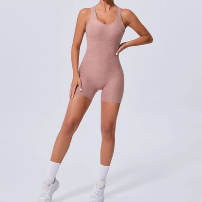 Seamless Yoga Jumpsuits Sports Fitness Hollow Beauty Back One-piece Tight Hip-Lifting Workout Gym Training Sportswear for Women - BD WEAR