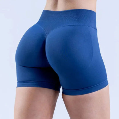 Women's high-waisted Sapphire Blue athletic shorts 
