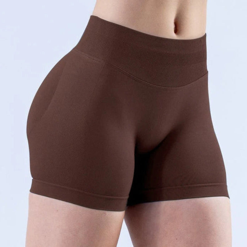 BD WEAR women’s high-waisted Dark Brown athletic shorts 