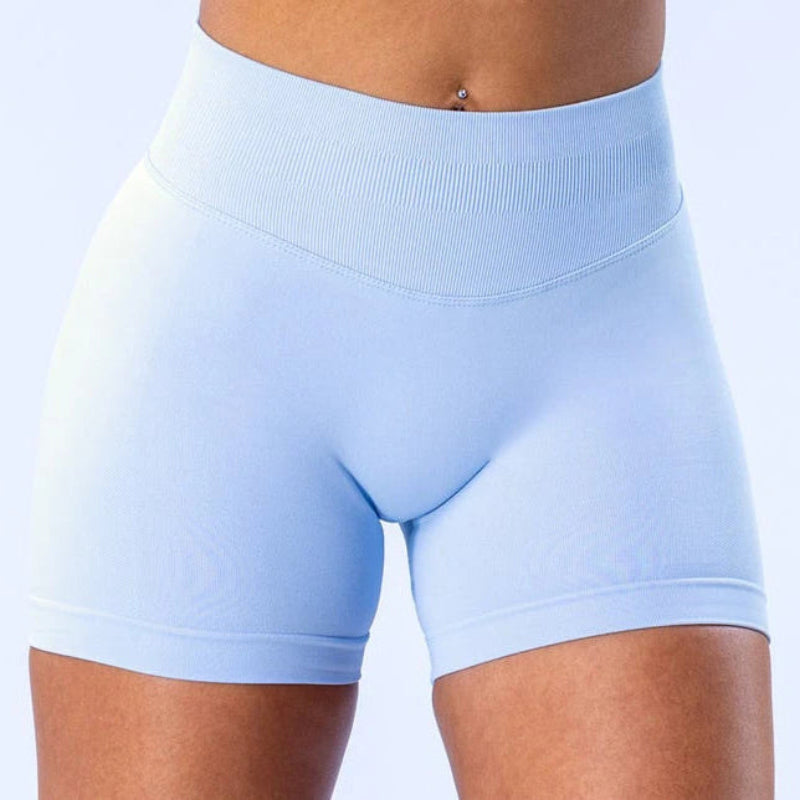 BD WEAR women’s high-waisted Light Blue athletic shorts